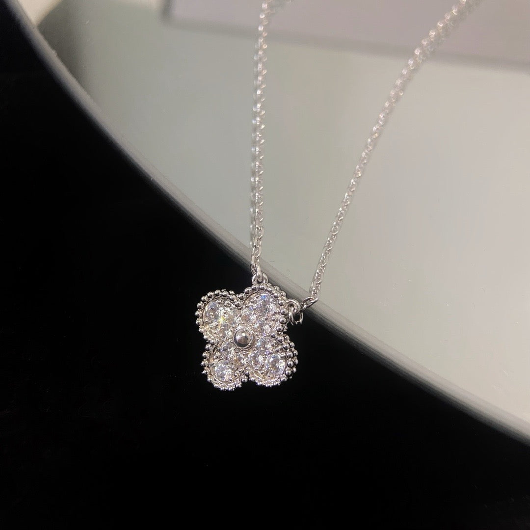 [Vintora]COLLIER FLEUR UNIQUE DIAMANT TRÈFLE 15MM