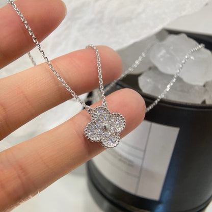 [Vintora]COLLIER FLEUR UNIQUE DIAMANT TRÈFLE 15MM