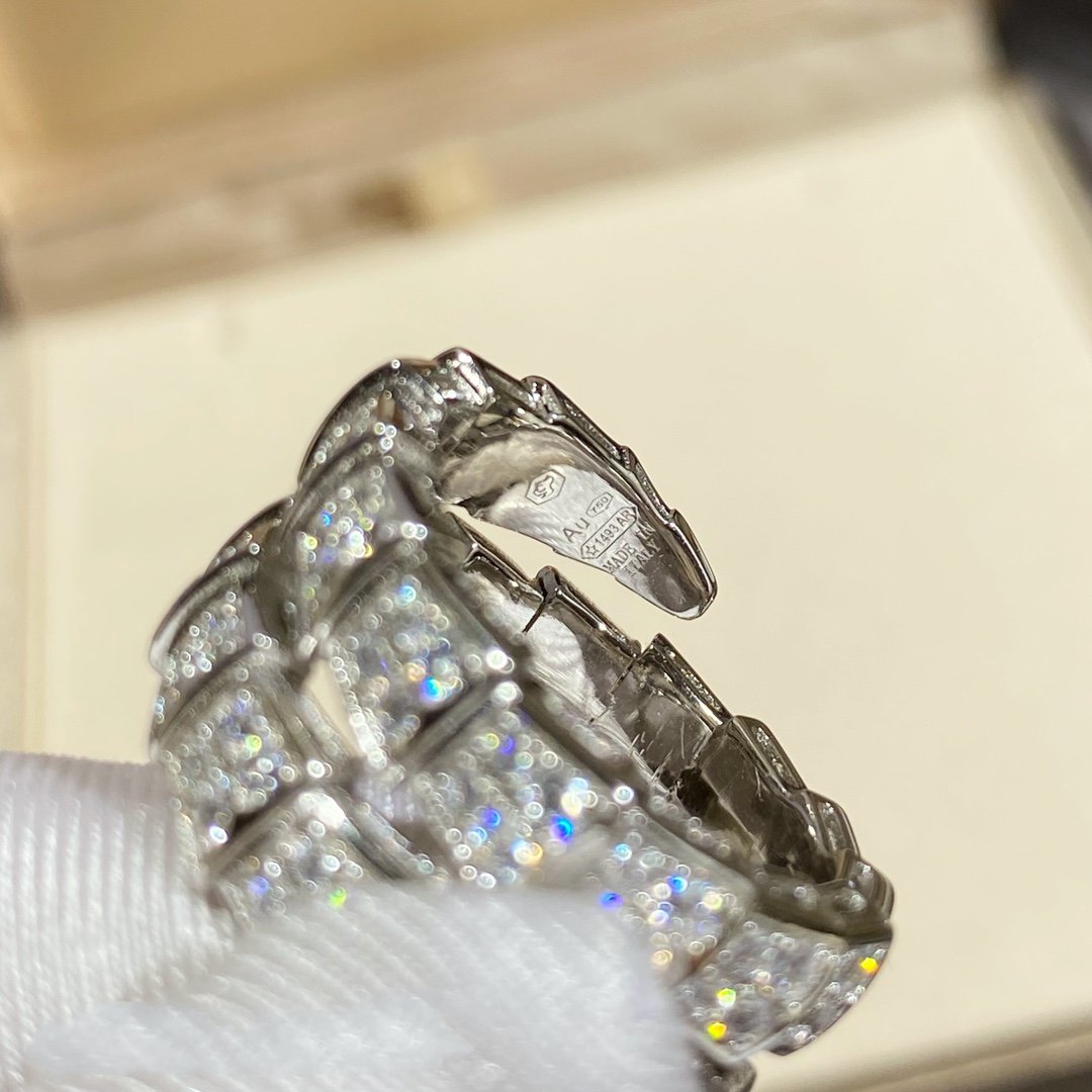 [Vintora]SERPENTI DOUBLE RING SILVER DIAMOND PAVED