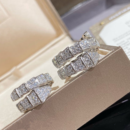 [Vintora]SERPENTI DOUBLE RING SILVER DIAMOND PAVED
