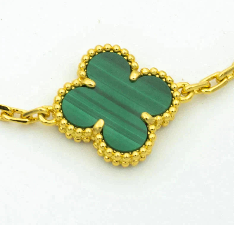 [?Vintora] CLOVER 5 MOTIF MALACHITE BRACELET COLLECTION