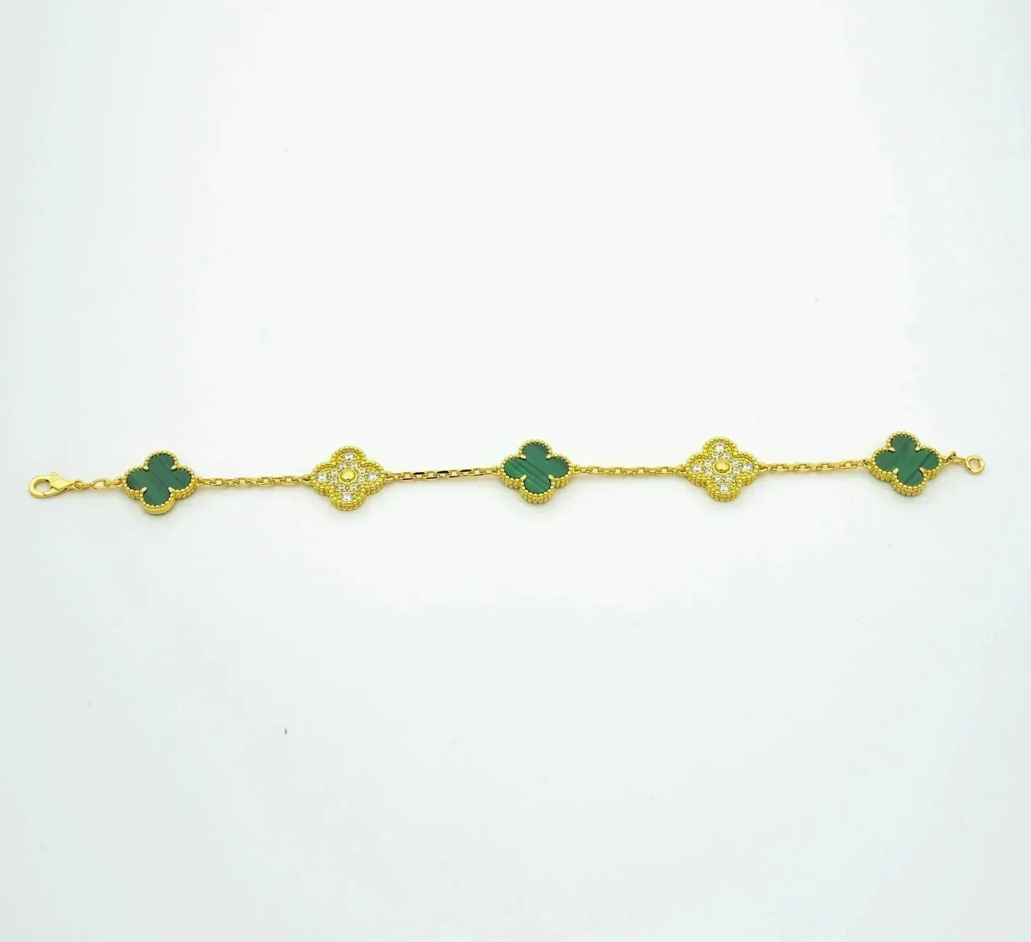 [?Vintora] CLOVER 5 MOTIF MALACHITE BRACELET COLLECTION