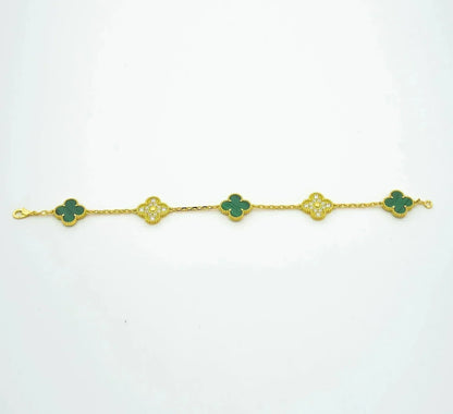 [?Vintora] CLOVER 5 MOTIF MALACHITE BRACELET COLLECTION