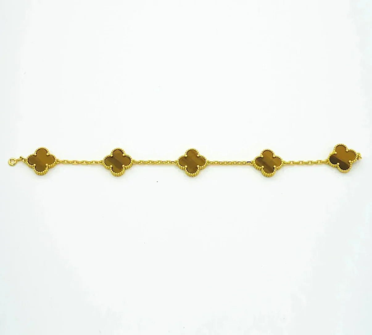[?Vintora] CLOVER 5 MOTIFS TIGER EYE BRACELET COLLECTION