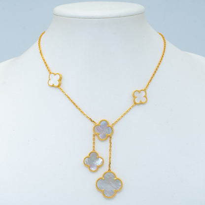 [Vintora]COLLIER TRÈFLE NŒUD DE PERLES 6 MOTIFS