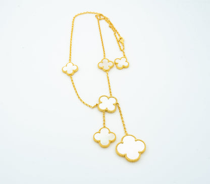 [Vintora]COLLIER TRÈFLE NŒUD DE PERLES 6 MOTIFS