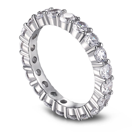 [Vintora Jewelry]Sparkling Round Cut Tennis Ring