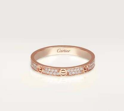 [Vintora]LOVE RING 2.6mm-wide full-diamond ring Rose Gold