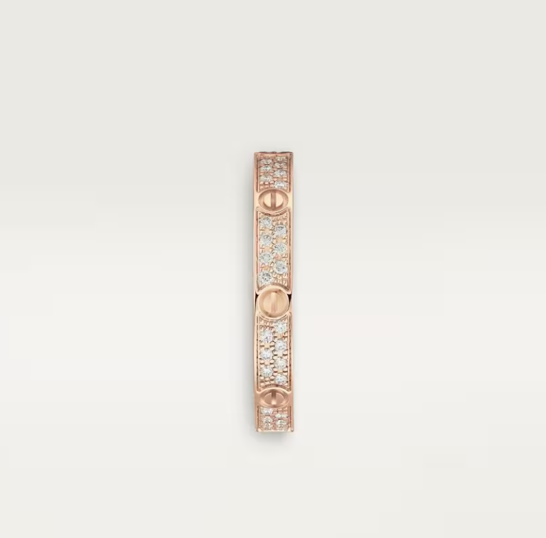 [Vintora]LOVE RING 2.6mm-wide full-diamond ring Rose Gold