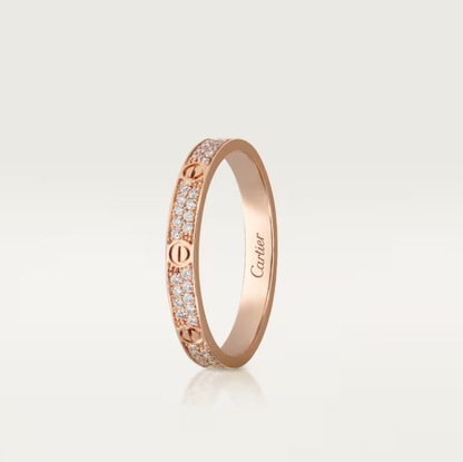 [Vintora]LOVE RING 2.6mm-wide full-diamond ring Rose Gold