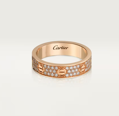 [Vintora]LOVE RING 4mm-wide full-diamond ring Rose Gold