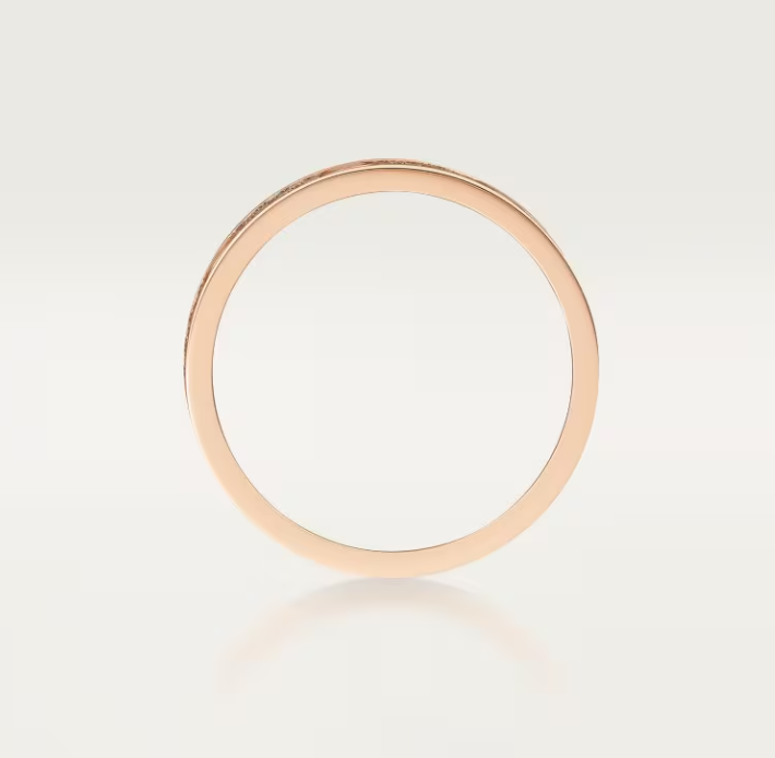 [Vintora]LOVE RING 4mm-wide full-diamond ring Rose Gold