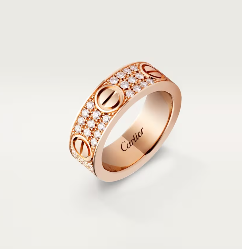 [Vintora]LOVE RING 6.5mm-wide full-diamond ring Rose Gold