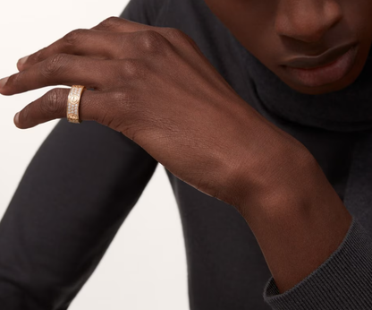[Vintora]LOVE RING 6.5mm-wide full-diamond ring Rose Gold