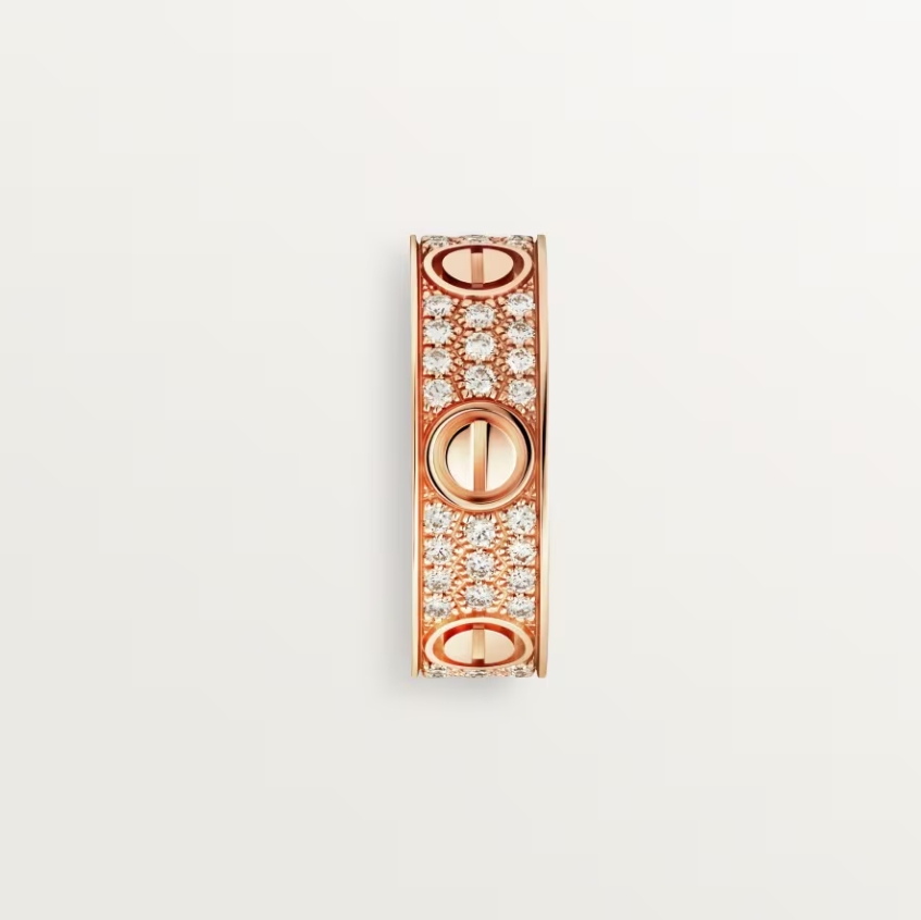 [Vintora]LOVE RING 6.5mm-wide full-diamond ring Rose Gold