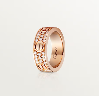 [Vintora]LOVE RING 6.5mm-wide full-diamond ring Rose Gold