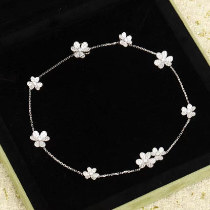 [Vintora]COLLIER FRIVOLE ARGENT 9 FLEURS