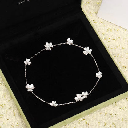 [Vintora]COLLIER FRIVOLE ARGENT 9 FLEURS