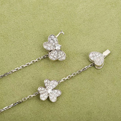 [Vintora]COLLIER FRIVOLE ARGENT 9 FLEURS