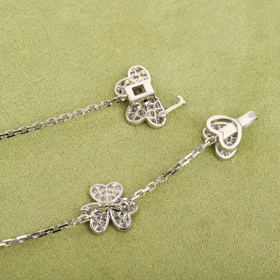[Vintora]COLLIER FRIVOLE ARGENT 9 FLEURS