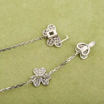[Vintora]COLLIER FRIVOLE ARGENT 9 FLEURS
