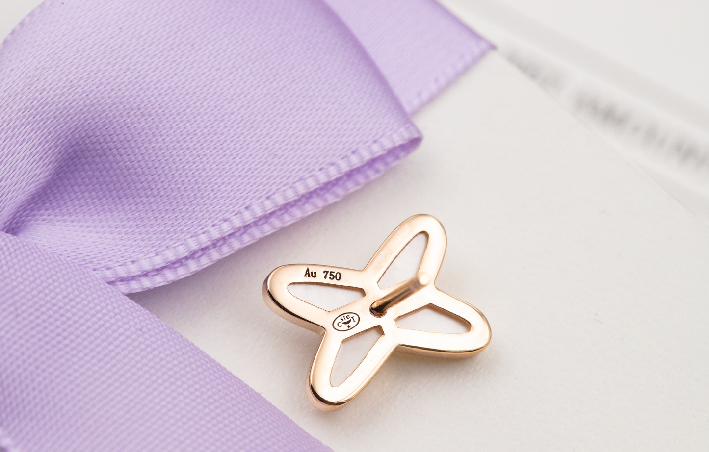 [Vintora]JEUX DE WHITE MOP ROSE GOLD DIAMOND EARRINGS