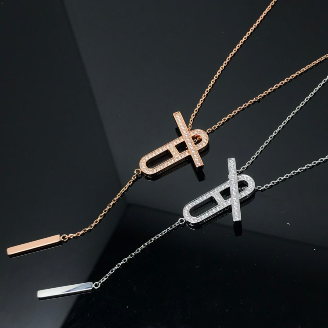 [Vintora]HM NECKLACE PLATINUM ROSE GOLD DIAMOND