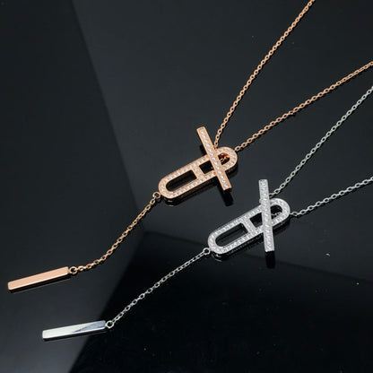 [Vintora]HM NECKLACE PLATINUM ROSE GOLD DIAMOND