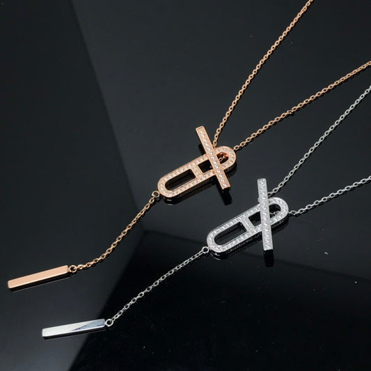 [Vintora]HM NECKLACE PLATINUM ROSE GOLD DIAMOND