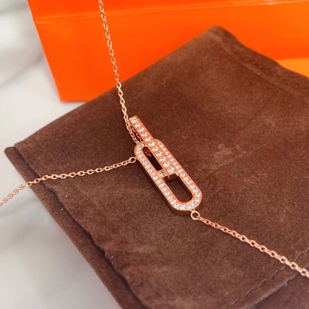 [Vintora]HM NECKLACE PLATINUM ROSE GOLD DIAMOND