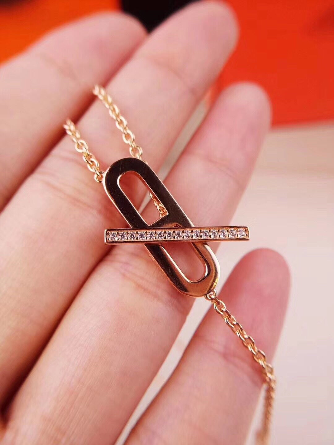 [Vintora]HM NECKLACE PLATINUM ROSE GOLD DIAMOND