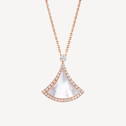 [Vintora]DREAM MOP DIAMOND PAVED PINK GOLD NECKLACE
