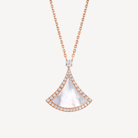 [Vintora]DREAM MOP DIAMOND PAVED PINK GOLD NECKLACE