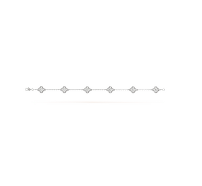 [Vintora]BRACELET CLOVER 6 MOTIFS EN ARGENT ET DIAMANTS