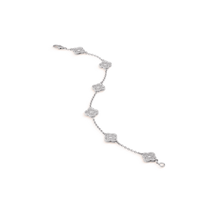 [Vintora]BRACELET CLOVER 6 MOTIFS EN ARGENT ET DIAMANTS
