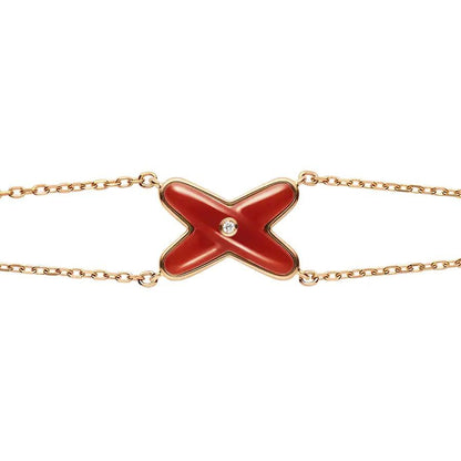 [Vintora]JEUX BRACELET CARNELIAN PINK GOLD 1 DIAMOND