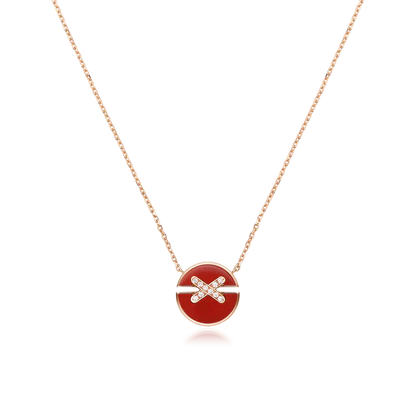 [Vintora]JEUX DE ROSE GOLD DIAMOND NECKLACE