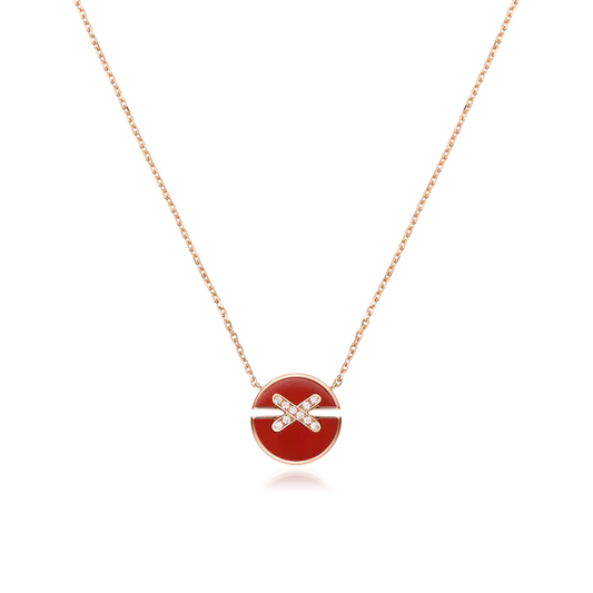 [Vintora]JEUX DE ROSE GOLD DIAMOND NECKLACE