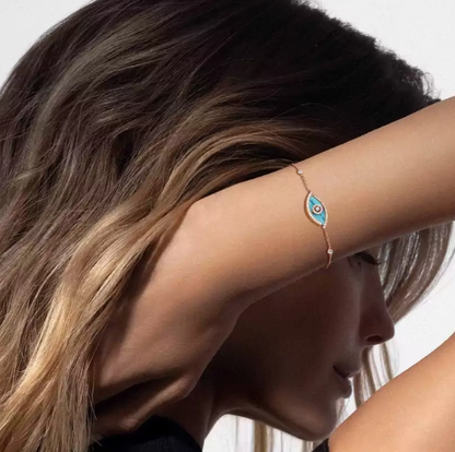 [Vintora]M LUCKY EYE TURQUOISE ROSE GOLD BRACELET