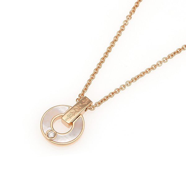 [Vintora]GARI NECKLACE PINK GOLD MOP