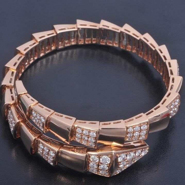 [Vintora]SERPENTI WIDE BRACELET PINK GOLD DIAMOND
