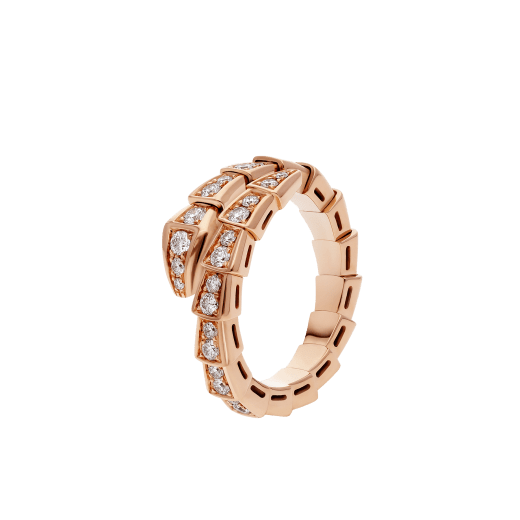 [Vintora]SERPENTI RING PINK GOLD DIAMOND PAVED 4MM