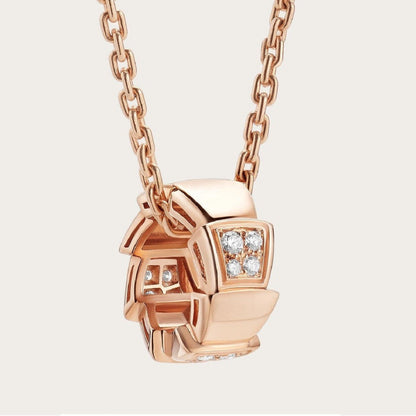 [Vintora]SERPENTI PEDANT DIAMOND PINK GOLD NECKLACE