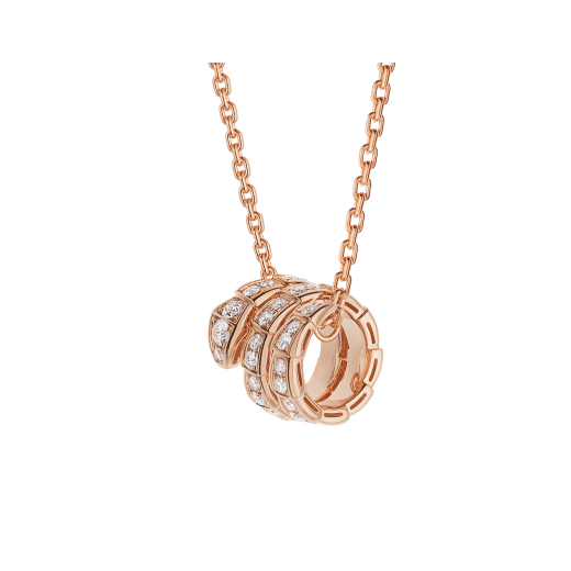 [Vintora]SERPENTI PINK GOLD NECKLACE DOUBLE RING DIAMOND