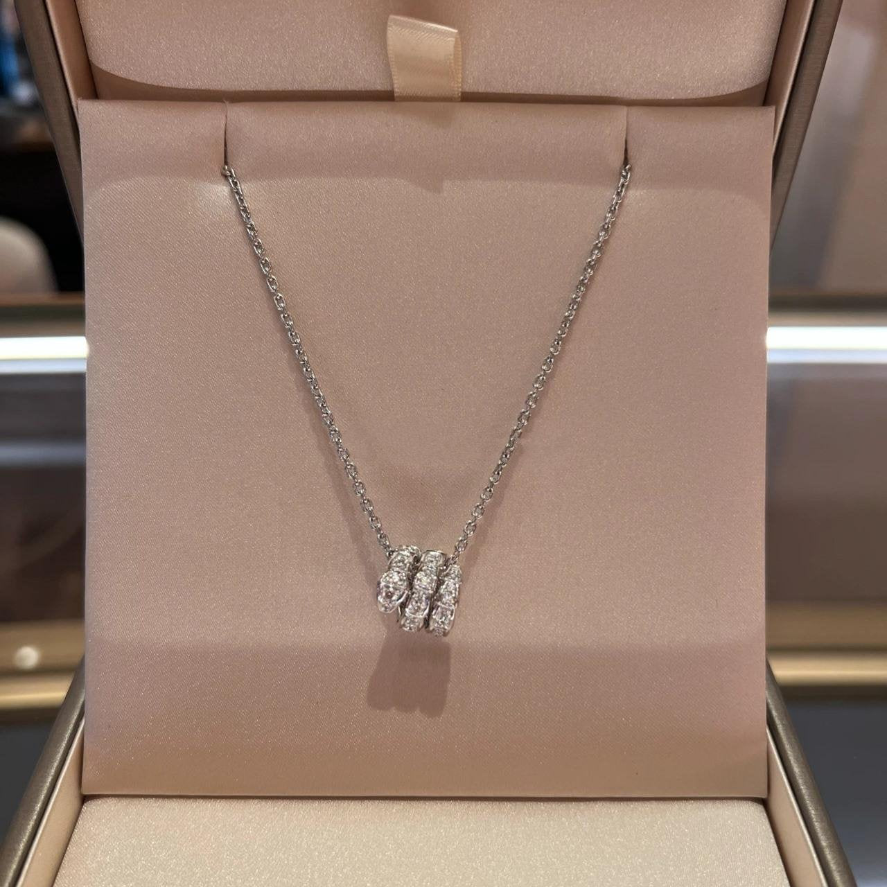 [Vintora]SERPENTI  NECKLACE DOUBLE RING DIAMOND