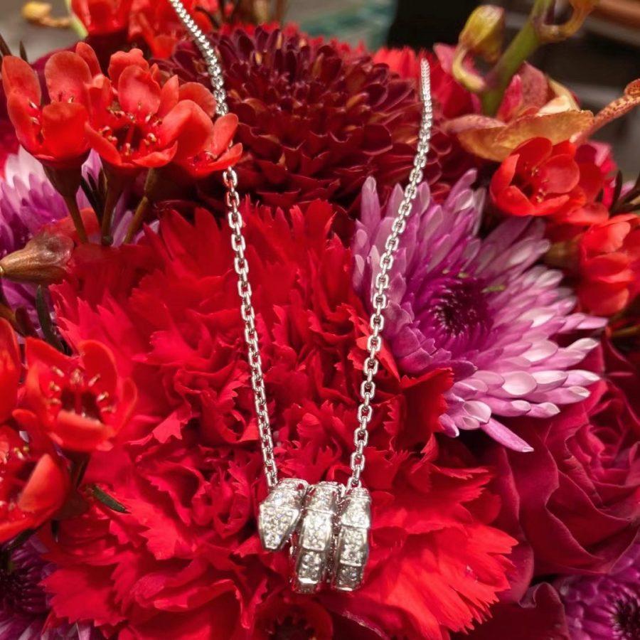 [Vintora]SERPENTI  NECKLACE DOUBLE RING DIAMOND