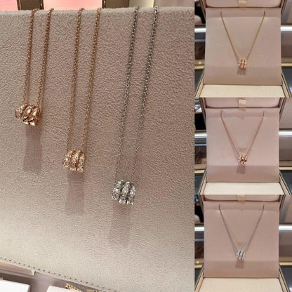 [Vintora]SERPENTI  NECKLACE DOUBLE RING DIAMOND