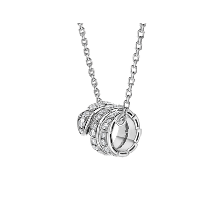 [Vintora]SERPENTI  NECKLACE DOUBLE RING DIAMOND