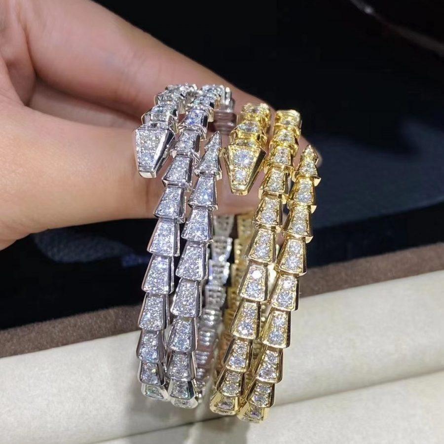 [Vintora]SERPENTI BRACELET GOLD DIAMOND DOUBLE ROW