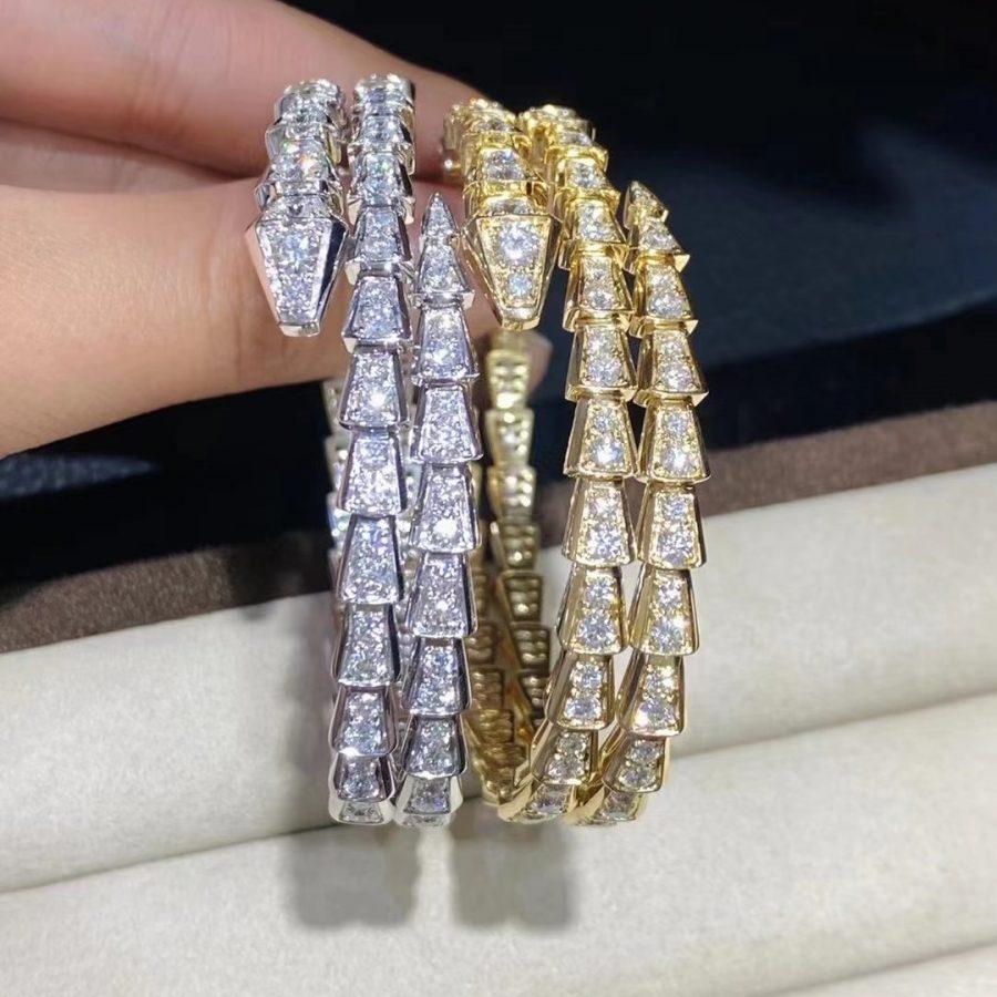 [Vintora]SERPENTI BRACELET GOLD DIAMOND DOUBLE ROW